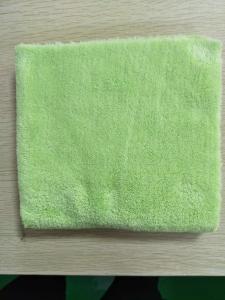 China 40*40cm Microfiber Green 600gsm Ultrasonic Trimming Coral Fleece Kitchen Towels factory