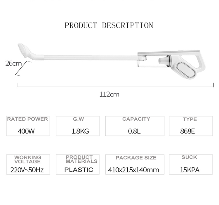 Pakcage Size 410*215*140mm Cordless Handheld Electric Vacuum Cleaner for Floor and Car