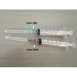 Sterilized Three Parts Two Parts Disposable Injection Syringes With Needles