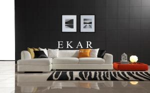 China Germany Modern Simple 2017 Latest Home Furniture Living Room Snow-white Genuine Leather Sectional Sofa Sets ZZ-T-006 factory