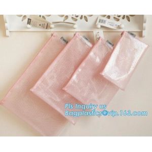 promotion pvc binder file A4 mesh zipper waterproof bag from professional