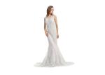 Evening Bridesmaid Sleeveless Evening Gown , Mermaid Lace Prom Dresses For