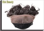 10" Double Drawn Curly Hair , Medium Brown Full Lace Human Hair Wigs