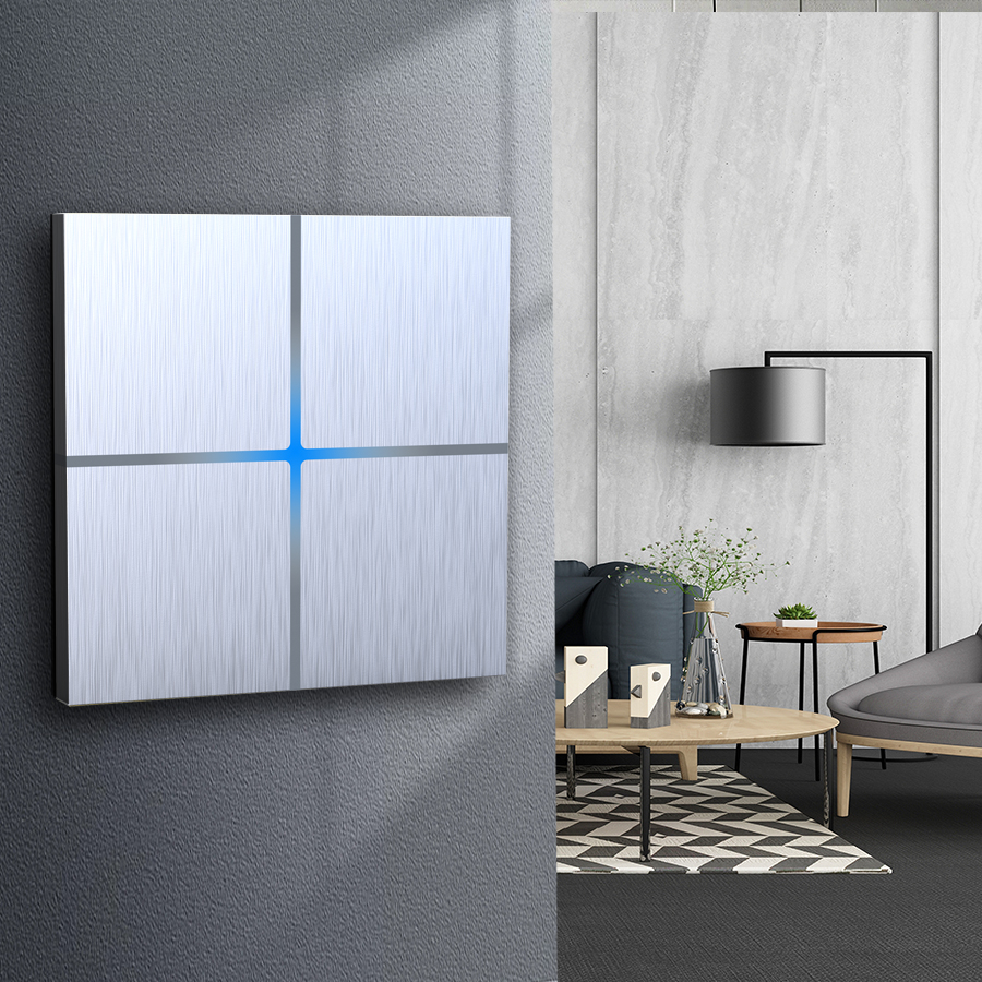 Luxury Aluminum Panel Multi Function Electrical European Wall Switch and Socket Full Touch-senstive Switch for Home Automation