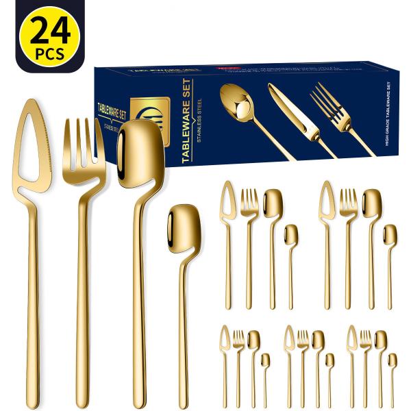 Stainless Steel Cutlery Set 24 Piece Wall-mounted Tableware Set Western