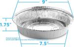 10'' Inch Round Tin Foil Pans Disposable Aluminum, Extra Deep Freezer & Oven