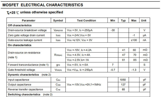 HXY3401 Mosfet Power Transistor