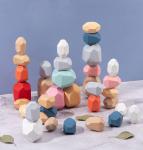 Stones Balance Number Wooden Blocks Set For Toddlers 36pcs