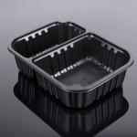 Black Food Packaging 18*10*6cm Airline Meal Tray