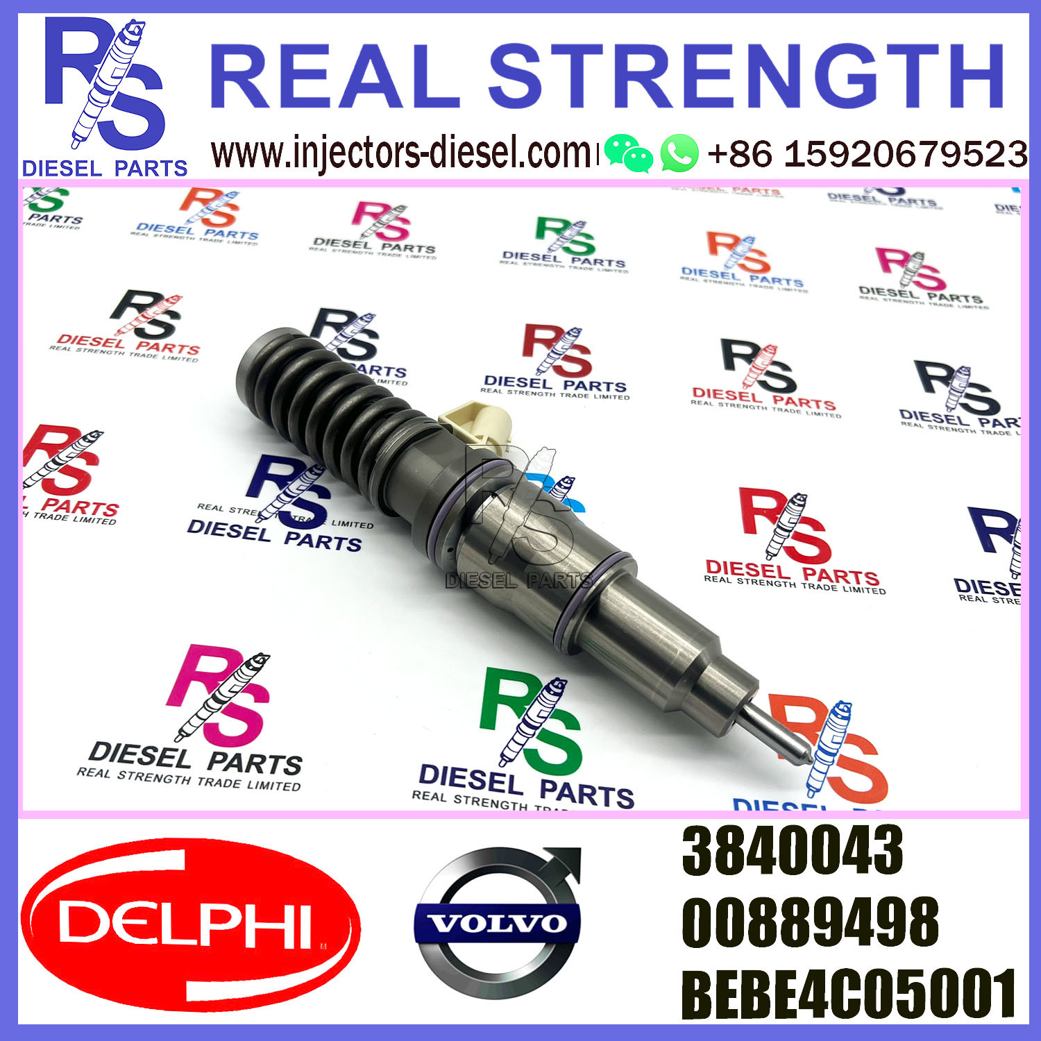 DELPHI 2pin injector 3840043 00889498 BEBE4C07001 Diesel pump Injector V-O-L-V 3840043 BEBE4C05001 E1 for 9.0 LITRE MARINE