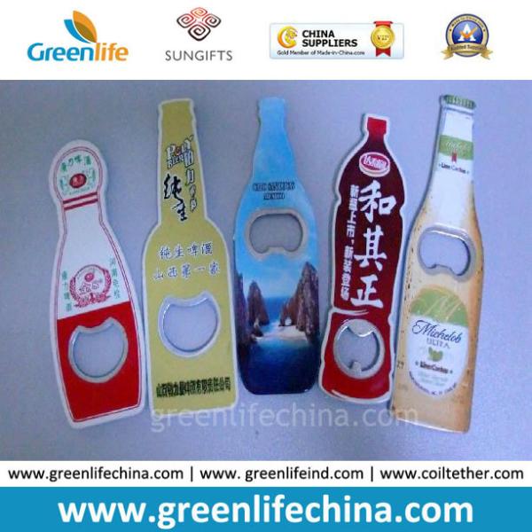 Metal Material Bottle Shape Advertising Full Colors Printing Bottle Beear Opener