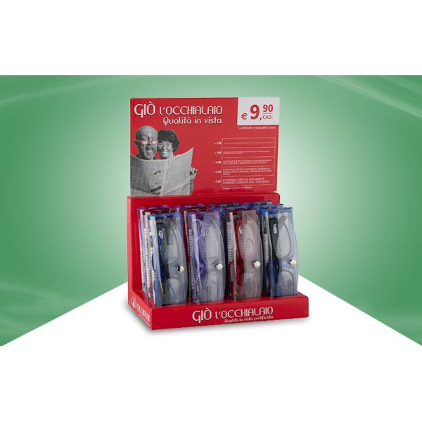 China Red Cardboard Countertop Displays Tabletop Display Unit Reading Glasses factory