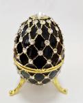 Luxury Faberge Easter Egg Decorative Earring Ring Trinket Holder Box Hand