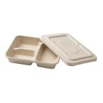 Sugarcane Pulp Lunch Takeaway Bento Box 4 5 Compartment Biodegradable Disposable
