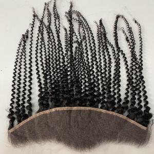 China Kinky Curly 13x4 Lace Frontal Closure Human Hair Ear to Ear HD Lace Frontal Closure Free Part Brazilian Hair Extensions 150% Density Lace Frontal factory