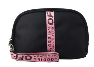 China High Density Polyester Travel Cosmetic Bags Light Weight With Embroidered Handle factory