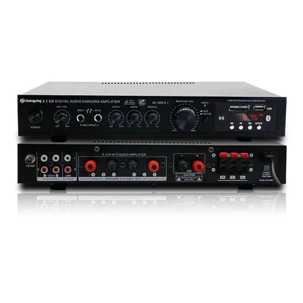 LDZS 5.1 Channel Professional Audio Amplifier Ktv Home Theatre System 2 Mics