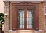 Wood Frame Dedorative Sliding Glass Door , Black Patina Internal Glass Sliding
