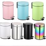Colorful Eco - Friendly Indoor Trash Can 5L Waste Can Foot Pedal 3 Size