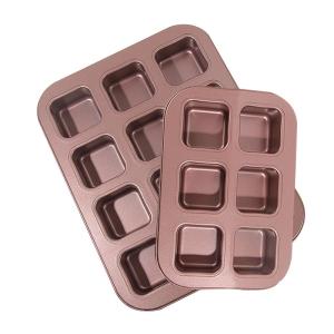 China Square Non - Stick Carbon Steel Mini Bread Mould Cake Home Baking Mould Pan factory