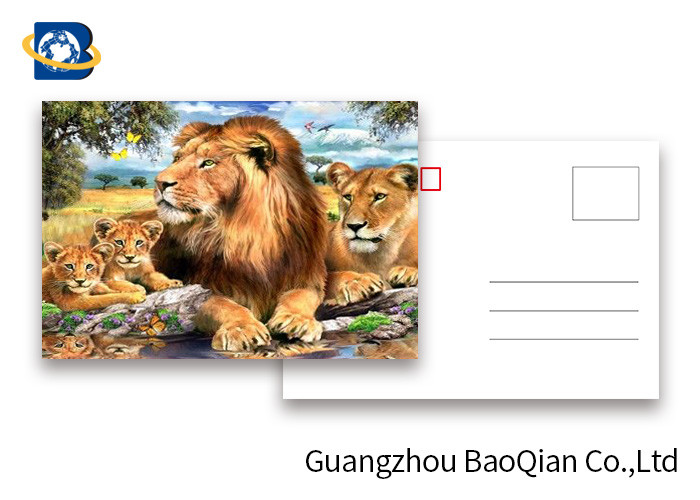 Lion Pattern 3D Lenticular Postcards 3D Souvenir For Tourist Promotion Gift