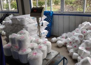 China No Knots Raw White Polyester Yarn For Sewing factory