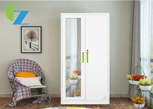 China Double Door Steel Office Lockers With Mirror Commercial Metal Storage Cupboard factory