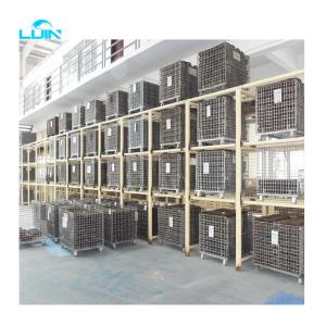 China Collapsible Wire Mesh Containers Pallets Metal Foldable Cage With 500KG Capacity factory