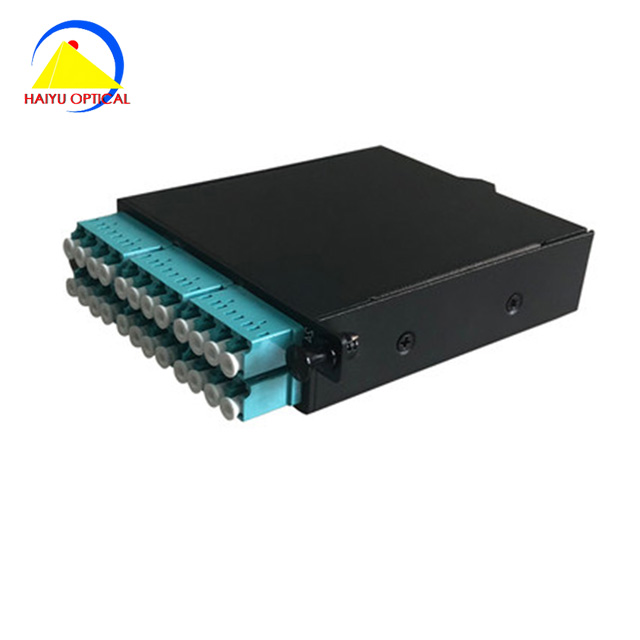 24 Cores OM3 OM4 40G LC to MPO MTP Cassettes for 1U 19Inch MPOs Terminal