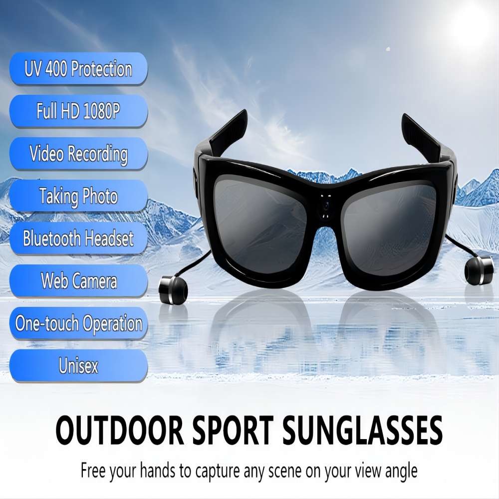 1920*1080P Bluetooth Sports Video Sunglasses Open Ear Music Phone Calls For Riding