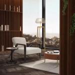 Customised Star Hotel Single Stainless Steel Armchair With Fabric Option