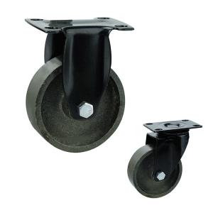 China Cast Iron 75mm Top Rigid Plate Black Fork Medium Duty Casters for table factory