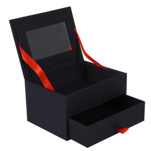 China Soft Touch Hard Rigid Cardboard Custom Brand Logo Luxury Gift Box Packaging With Sliding Drawer factory