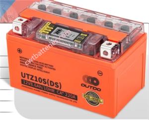 China OUTDO UTZ10S(DS) 12V 8.6AH Rechargeable Battery New Original Orange Color Motorcycle Battery factory