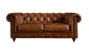 China Tan Brown 2 Seater Leather Sofa Full Vintage Top Grain Leather Hand Work Craft factory
