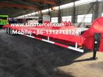 3 Axles Low Bed Semi Trailer 50-60 Tons Hydraulic Type Ladder Red