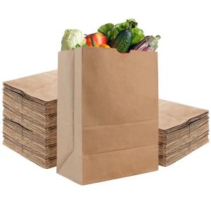 China Eco-Friendly Fresh Fruits Vegetables Packaging Kraft Paper Bag with Luxury Design factory