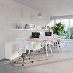 Streamlined Design Single Office Desk With Storage Cabinet for Commercial