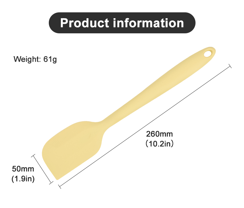 10.2in Silicone Scraper Spatula Rubber Scraper For Baking With Stainless Steel Core