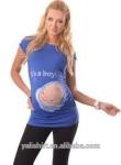 Screen Printed Funny Womens Maternity Clothes Breastfeeding T Shirts Summer