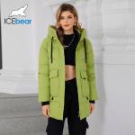 Stand-up Collar Hood Mid-length Cotton / Down Jacket Warmth Meets Fashion