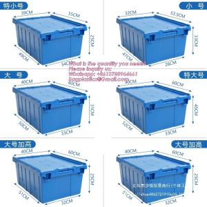 China Folding Plastic Stackable Utility Crates 2-Pack, Collapsible Storage Bins With Lids Durable Containers For Home & Garage Organization on sale