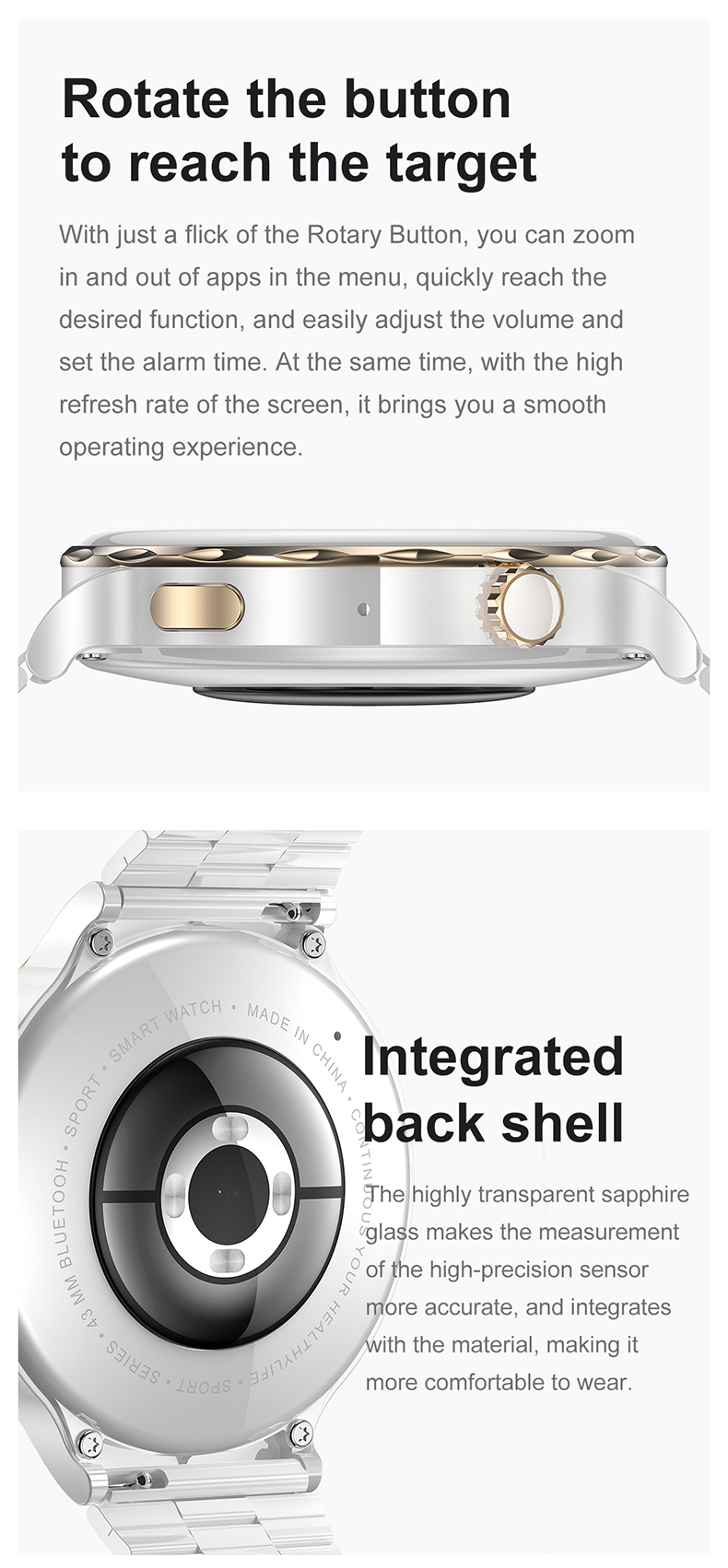HK43 Smartwatch Double Straps Wireless Charging Bt Calling Custom Dial Female Physiological Cycle Women Smart Watch