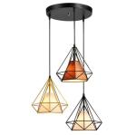 Diamond-shaped Iron Pendant Lamp, perfect for restaurants / dinning room / cafes