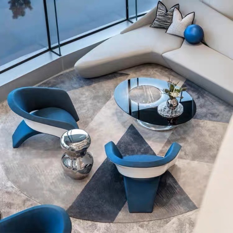 Creative Black Hotel Lobby Furniture Leather Aircraft Chair Leisure And Public Cafe