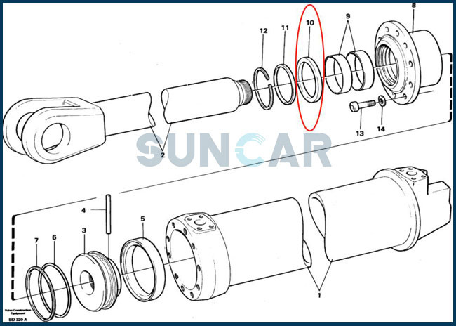 VOE4833156 4833156 Piston Rod Seal For SUNCARSUNCARVOLVO L160 Lift Cylinder A30C Hoist Cylinder