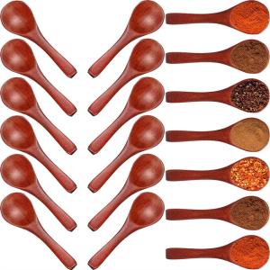 China Nature Wooden Mini Tasting Condiments Salt Spoon For Kitchen Cooking 30 Pieces factory