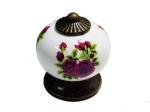Diameter 33mm Round Ceramic Wardrobe Door Knobs Gold Plated Rose Pattern
