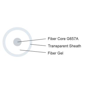 China FTTH Invisible Fiber Optic Cable G657 Transparent Sheath Indoor Wiring 0.9 1.2mm PVC factory