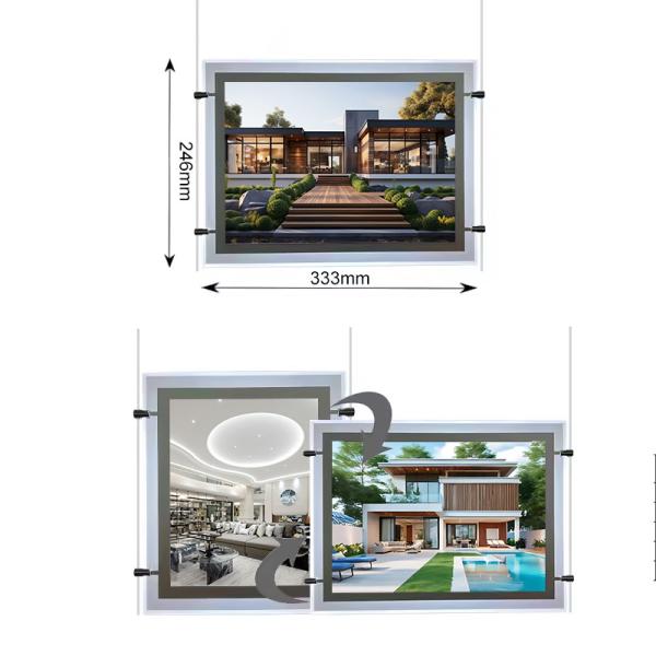 Exhibition Display Ultra Slim A4 Light Box Backlit Acrylic Panel Display Crystal